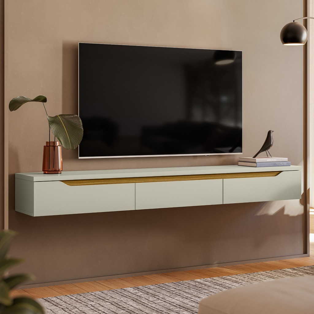 Rack Suspenso  P/TV até 70 Polegadas 180cm Uno Sala Moderna COPA DO MUNDO