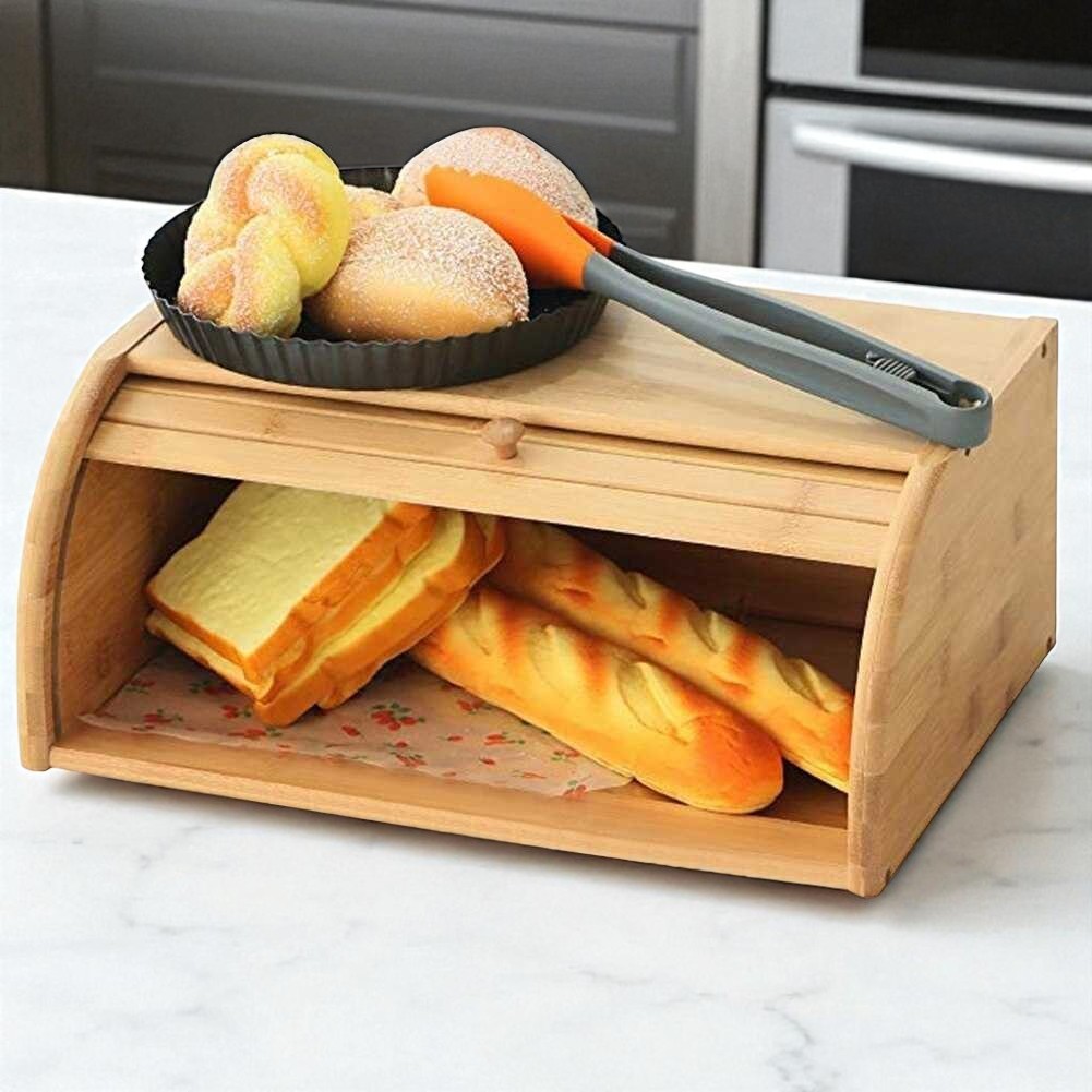 Cesto Pão Porta Pães Bolacha Biscoito Organizador MDF Retrátil Cozinha Armazenamento