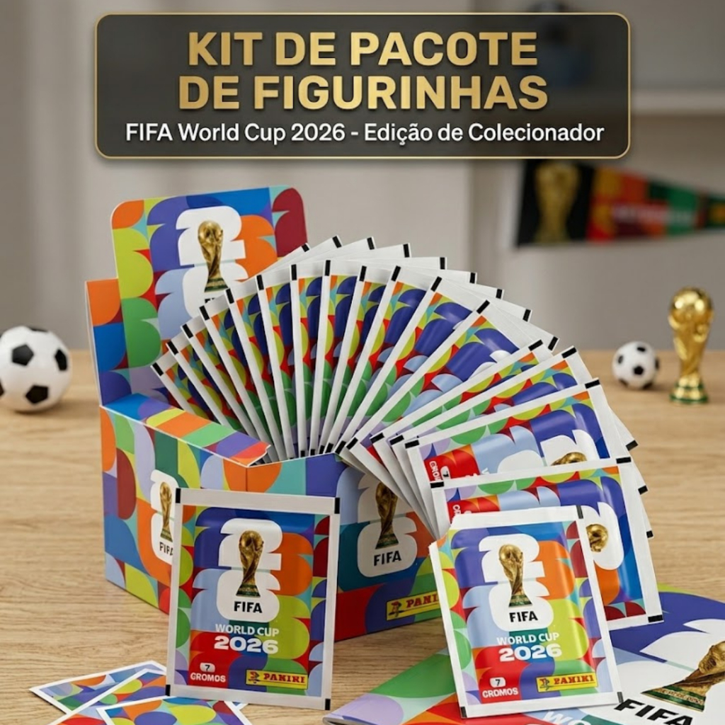 Kit de 24 36 48 Pacotes de Figurinha para álbum da copa do mundo 2026 original panini