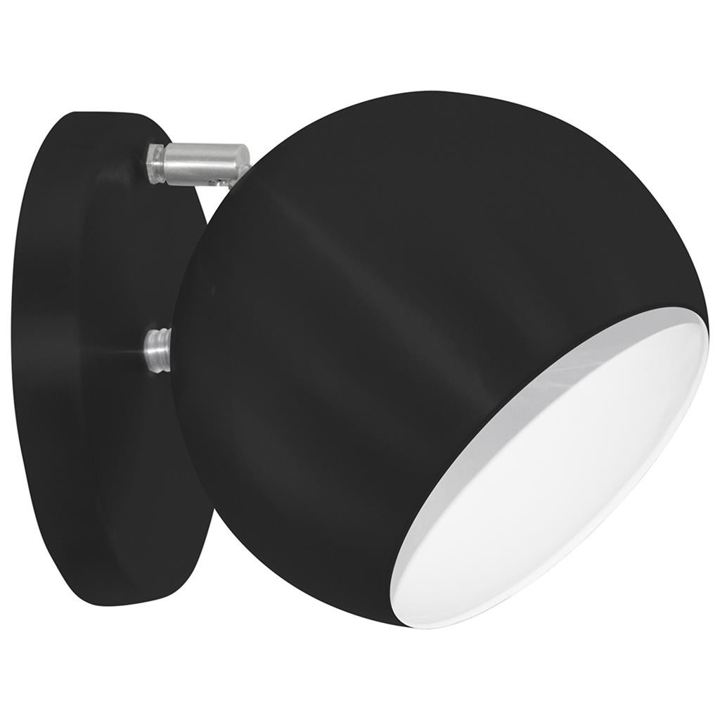 Arandela Retro Bola Lavabo Banheiro Corredor Sacada Preto