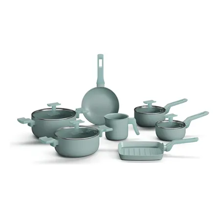Conjunto Panelas 7 Peças Sartin Cook Cor Aquamint Mimo Style Cor Verde-claro