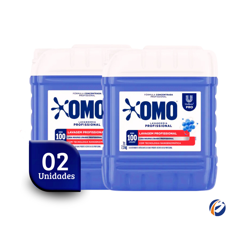 Kit 2und Lava Roupas Líquido Lavanderia Pro Omo 7L