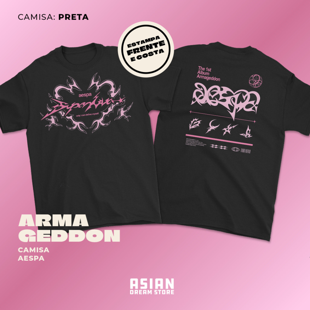 Camiseta 100% Algodão Aespa Supernova K-pop Shirt