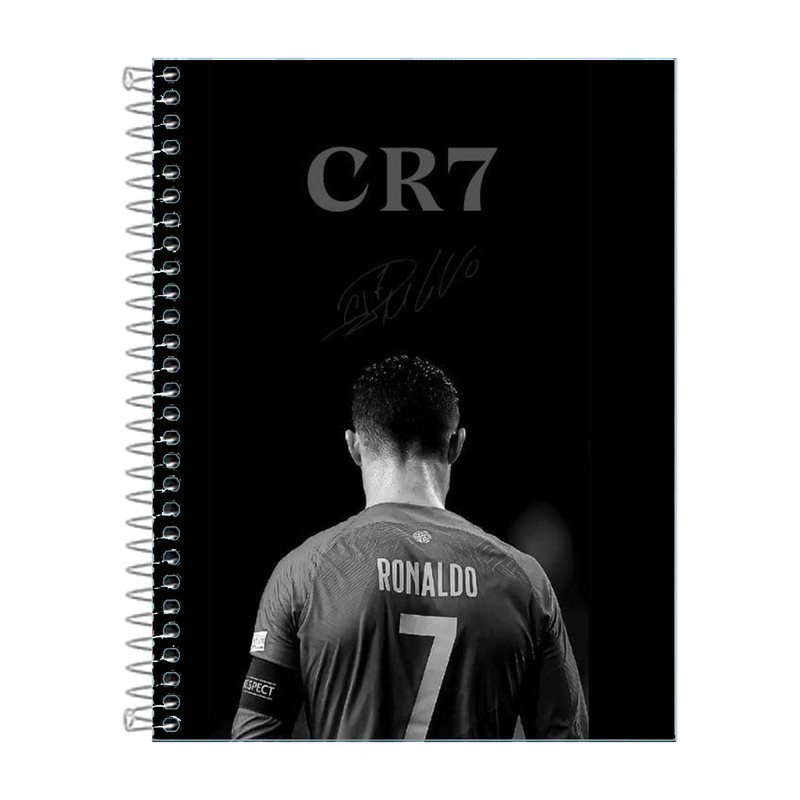Caderno CR7 1,10 ou 20 Matérias Design Exclusivo Capa Dura Premium