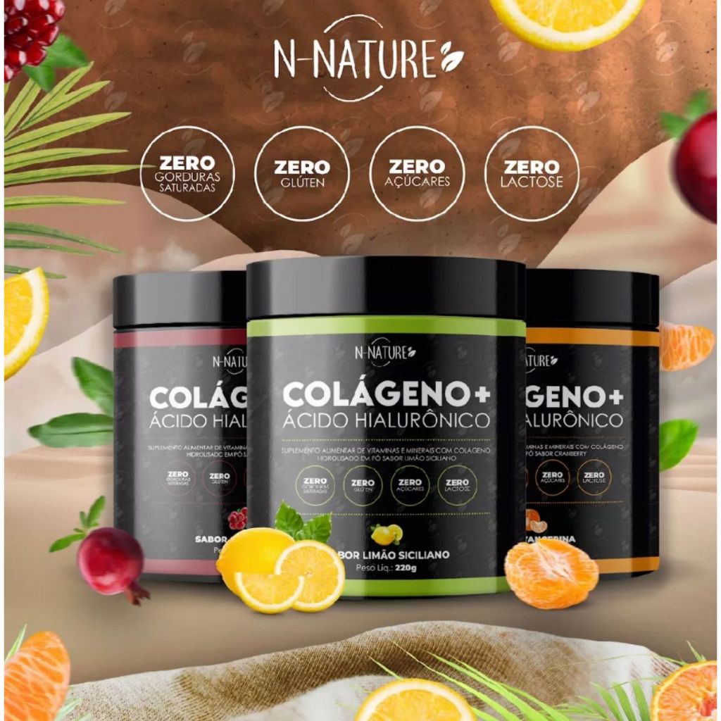 Kit 3 Pote Colageno + Ácido Hialuronico 216g Mega Oferta + Frete Gratis