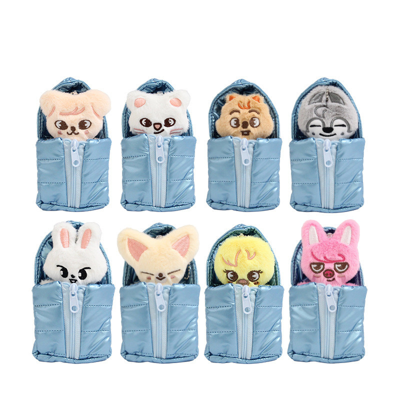 Kpop Skzoo Stray Crianças Saco de Dormir Pingente Saco Chaveiro Stray Crianças Boneca de Pelúcia