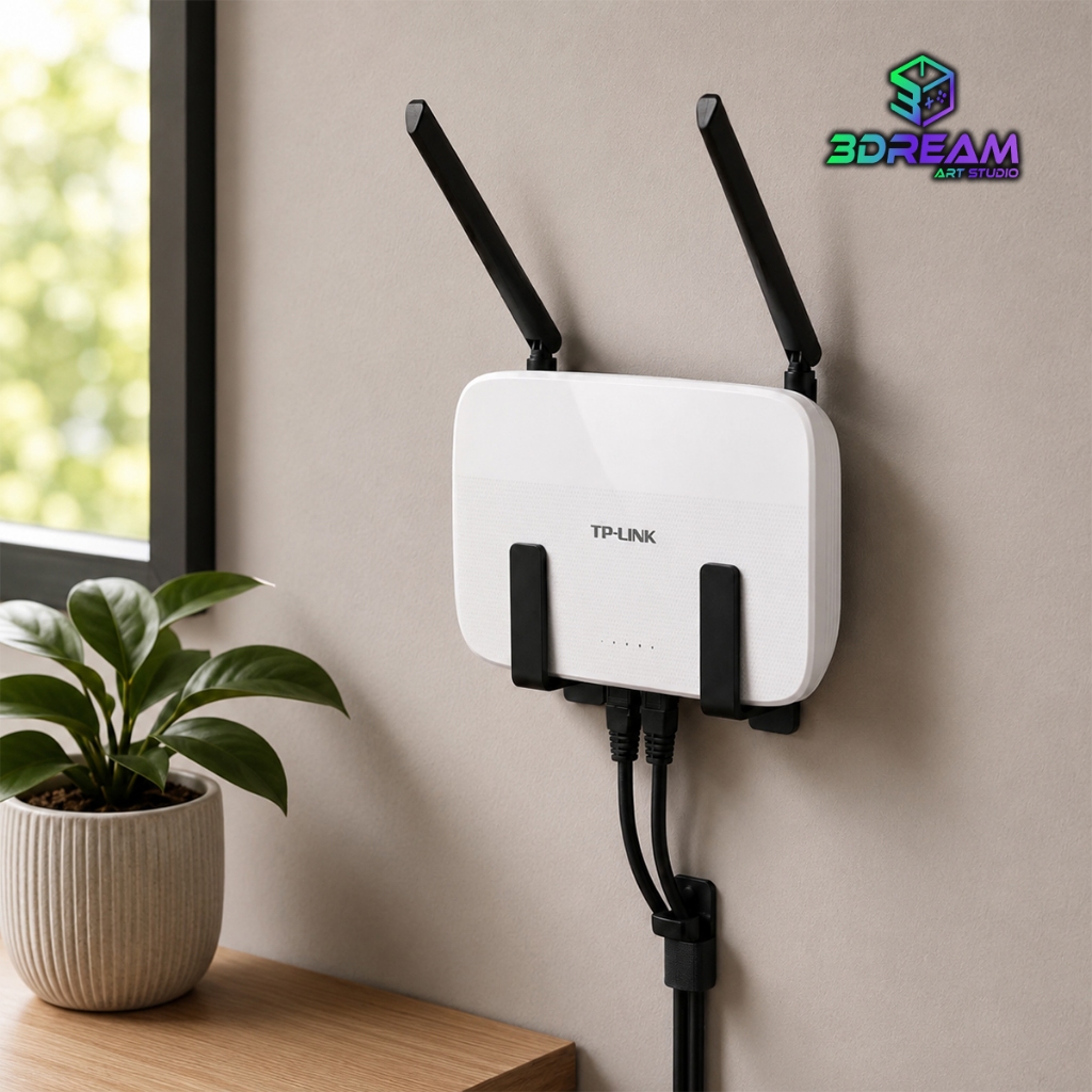 Suporte Roteador Parede Sem Furo Fita 3M Organizador WiFi Universal