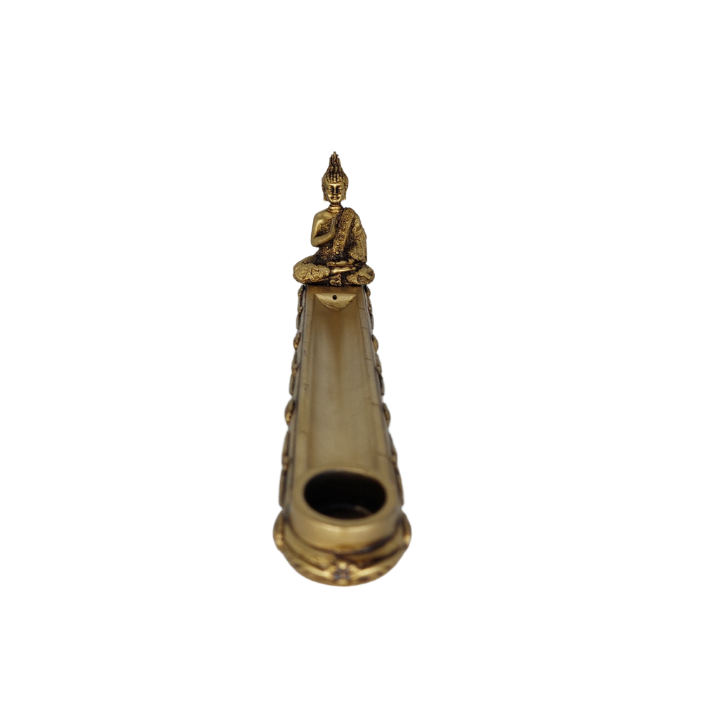 Incensario Incenso estátua de Buda Tailandês Hindu Tibetano em Resina 22cm 8 Varetas de Massala