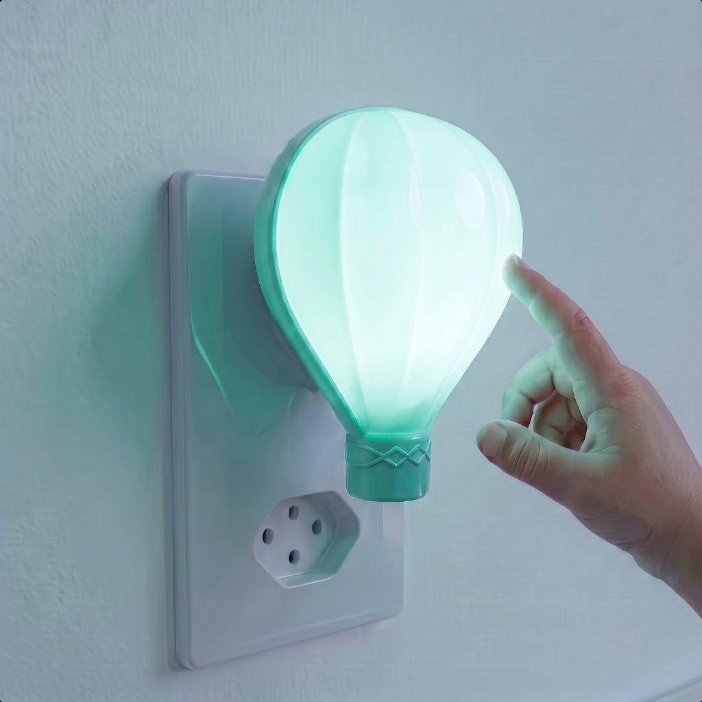 Luminária Noturna Balão LED Quarto Infantil Decoração 1W Bivolt Luz Suave Tomada