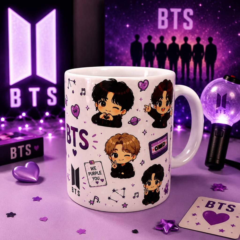 Caneca BTS We Purple You 325ml | Cerâmica Personalizada | Army Presente