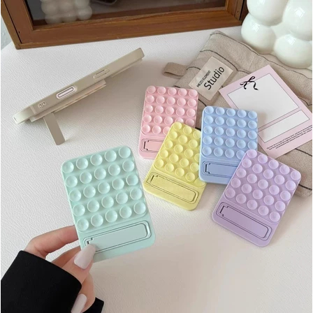 Punho De Telefone De Silicone 2 EM 1 Com Ventosa E Suporte-Multiângulo Universal Para Todos Os Modelos  Perfeito Selfie